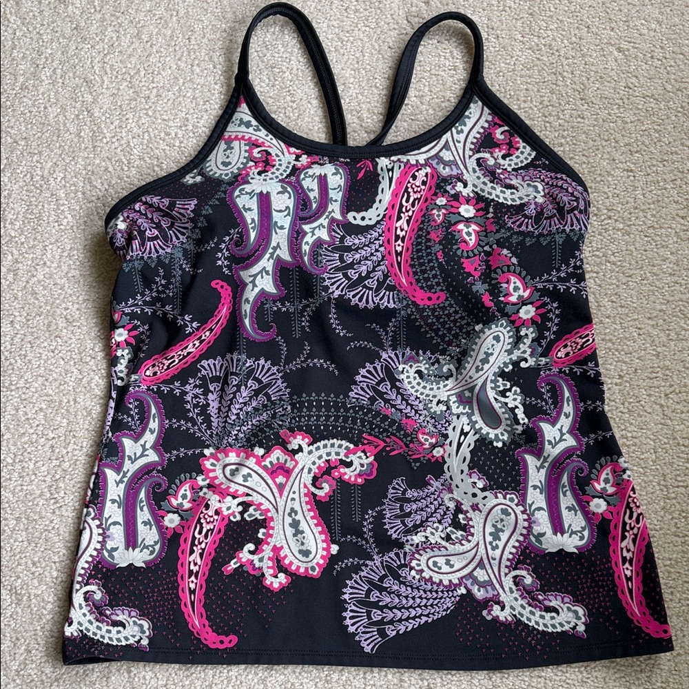 ATHLETA pink gray athletic tank top - Size Large